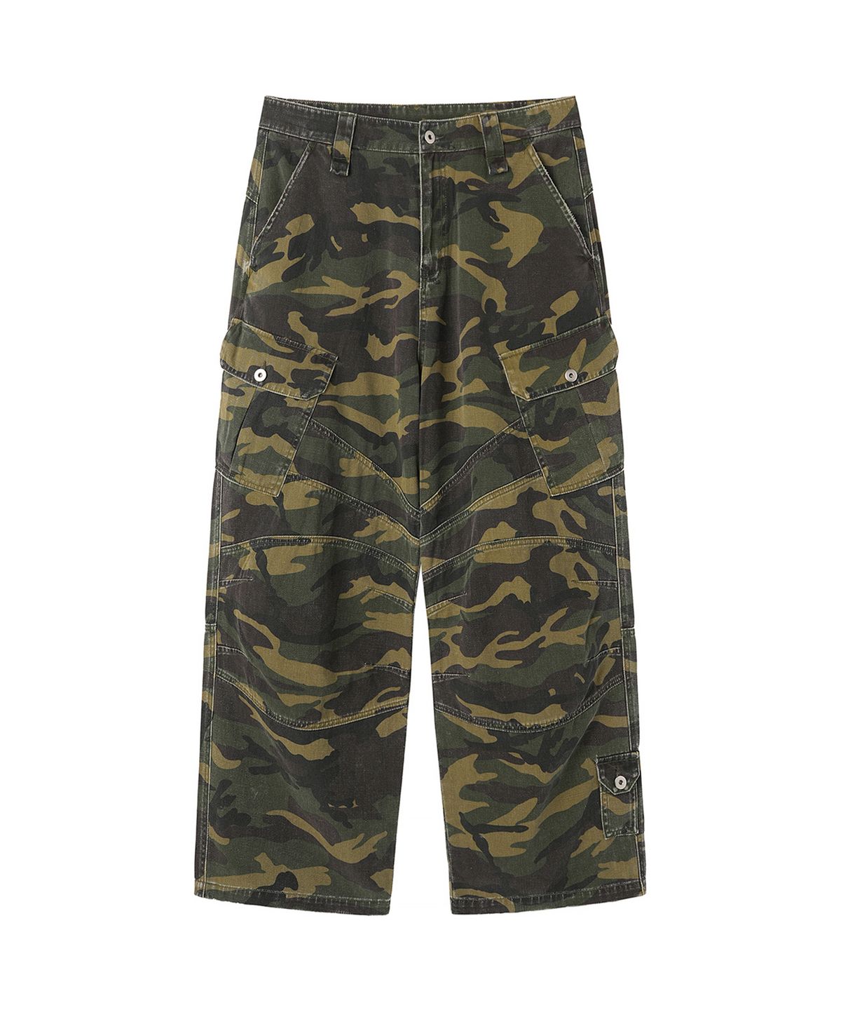 오픈야드(오와이)(OPENYARD(OY)) WASHED PANEL CARGO PANTS - CAMO