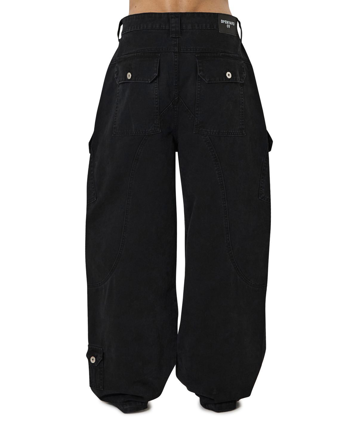 오픈야드(오와이)(OPENYARD(OY)) WASHED PANEL CARGO PANTS - BLACK