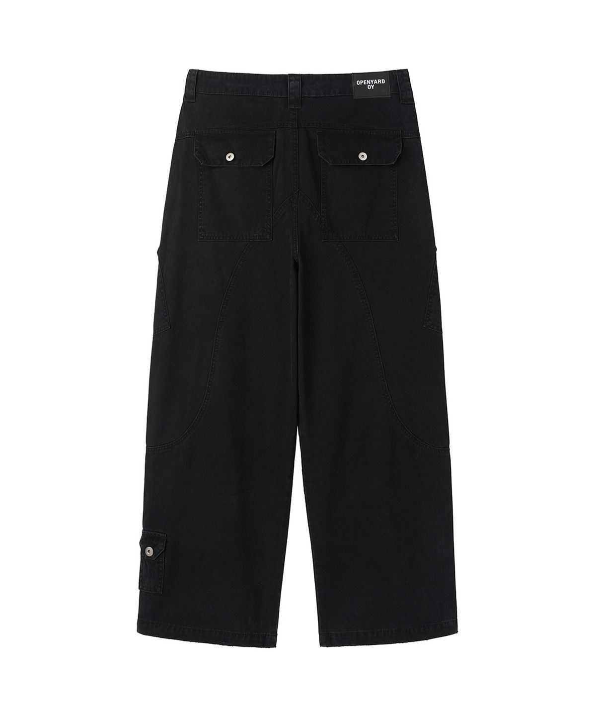 오픈야드(오와이)(OPENYARD(OY)) WASHED PANEL CARGO PANTS - BLACK
