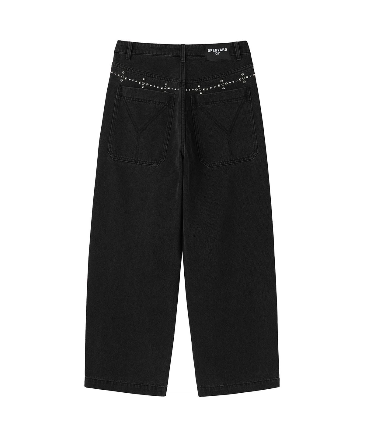 오픈야드(오와이)(OPENYARD(OY)) STUD WIDE VOLUME PANTS - BLACK