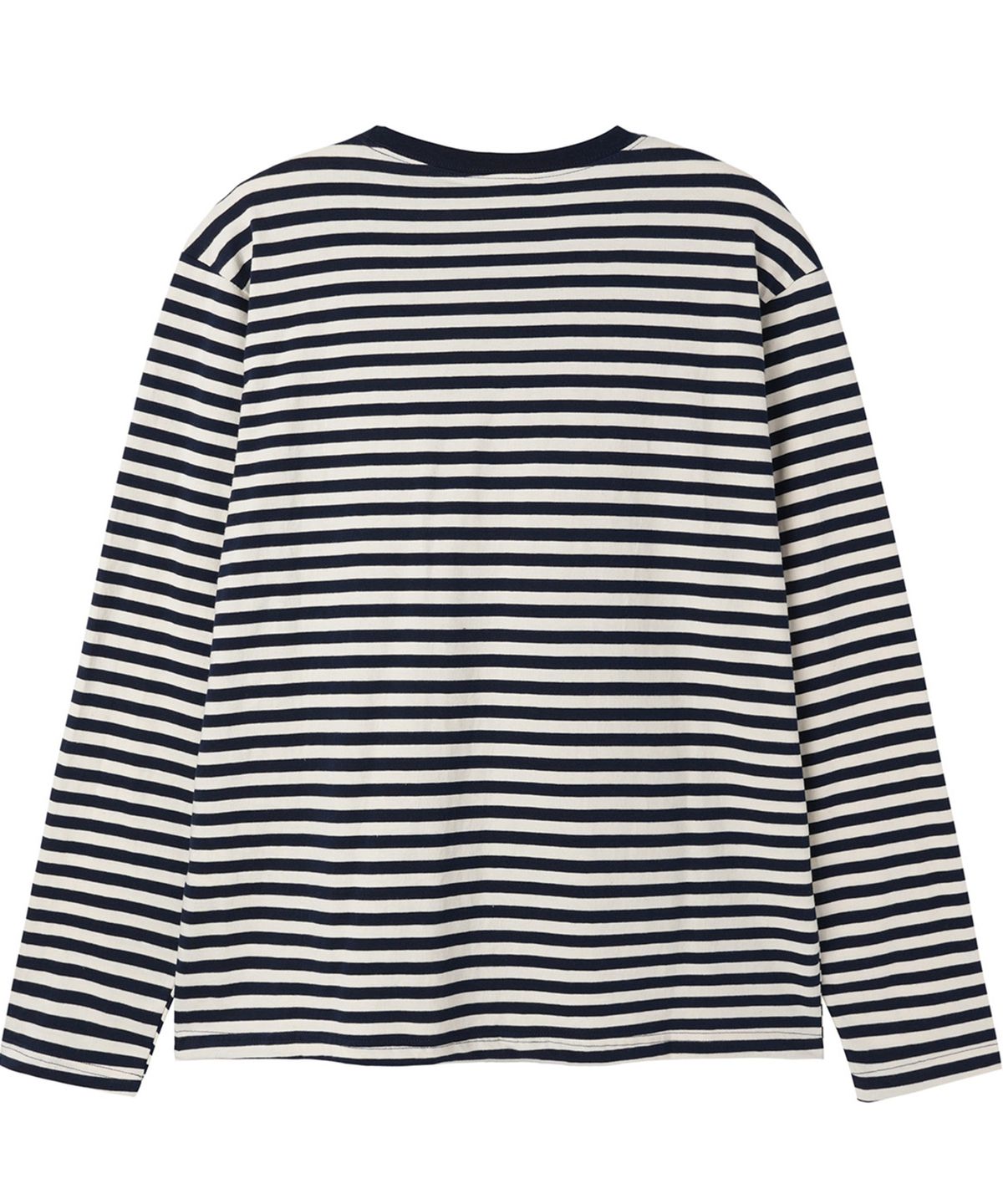 오픈야드(오와이)(OPENYARD(OY)) STRIPE BOLD LETTER L/S TEE - NAVY
