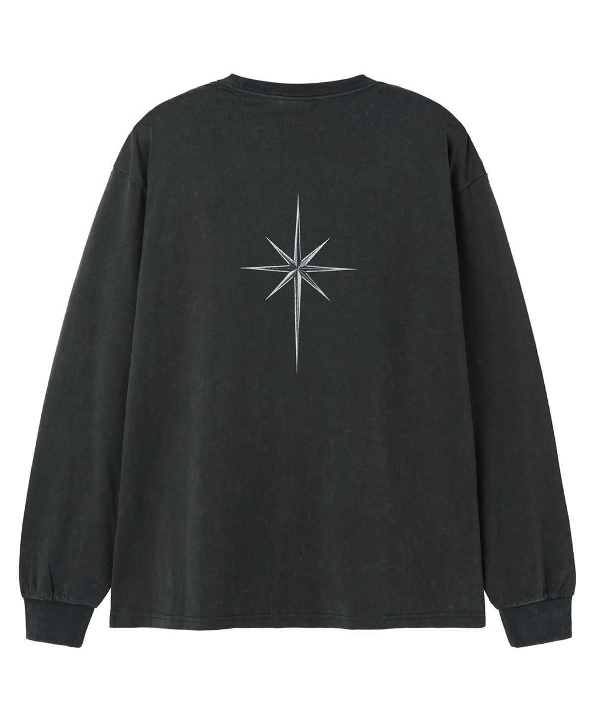 오픈야드(오와이)(OPENYARD(OY)) WASHED OLD ENG L/S TEE - BLACK