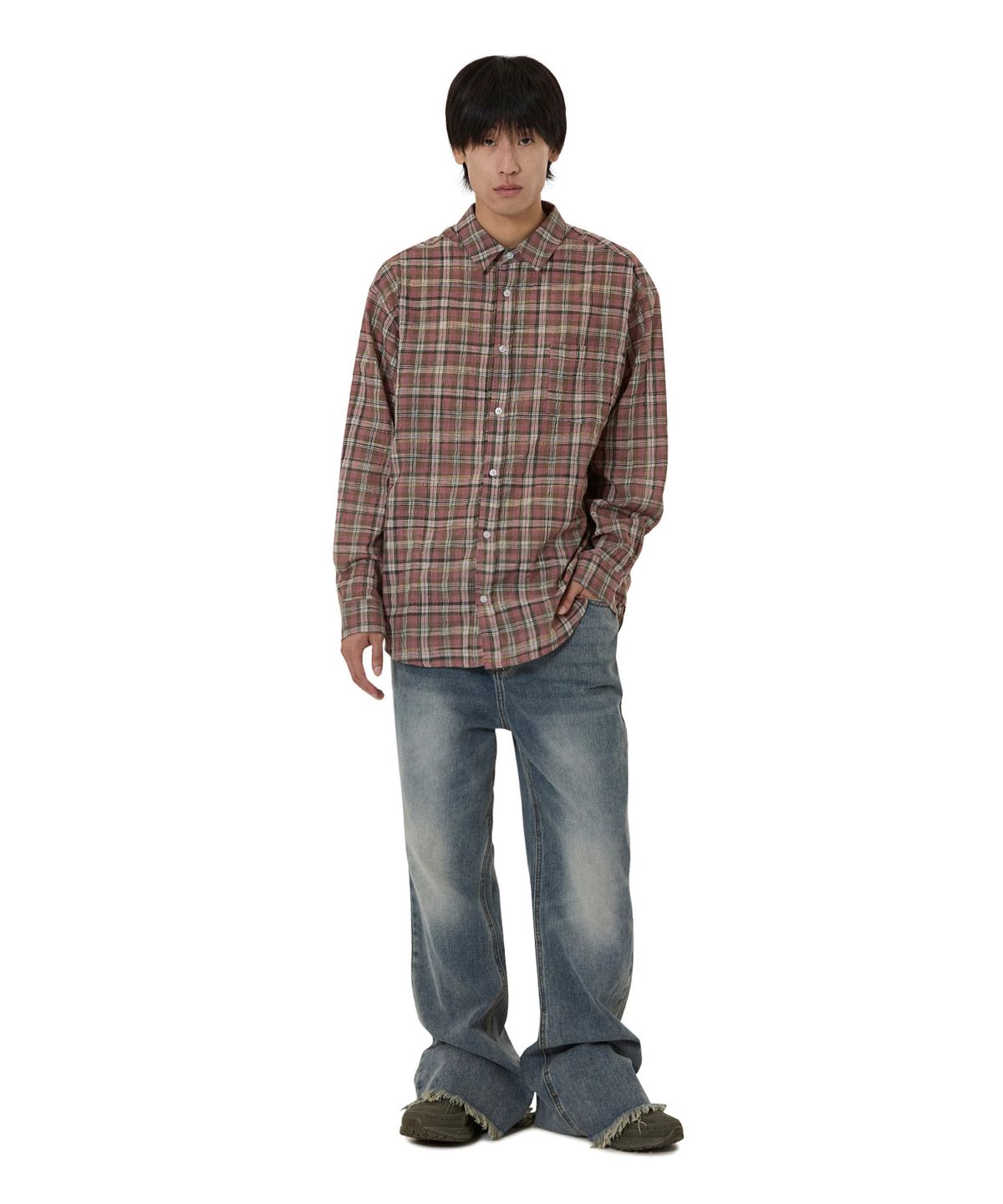 오픈야드(오와이)(OPENYARD(OY)) VINTAGE CHECK SHIRT - PINK