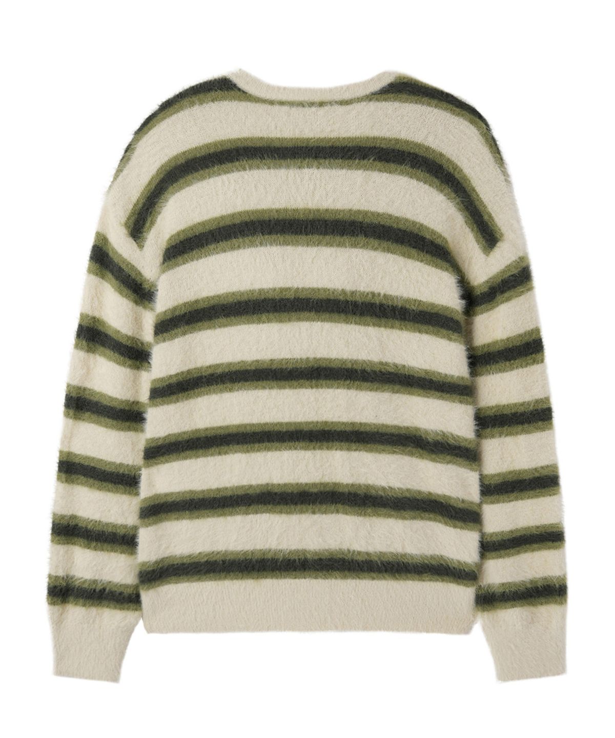오픈야드(오와이)(OPENYARD(OY)) HAIRY STRIPE KNIT CARDIGAN - IVORY