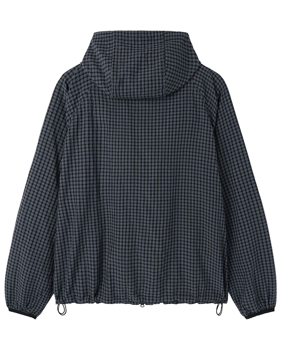 오픈야드(오와이)(OPENYARD(OY)) CHECK HOODED WINDBREAKER - BLACK