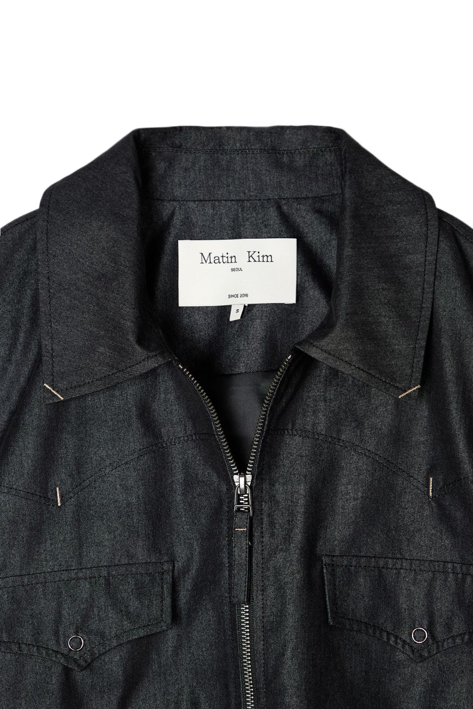 MUSINSA公式 | MATIN KIM WESTERN DETAIL DENIM LIKE BLOUSON IN BLACK