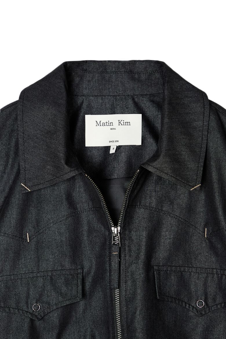 MUSINSA公式 | MATIN KIM WESTERN DETAIL DENIM LIKE BLOUSON IN BLACK