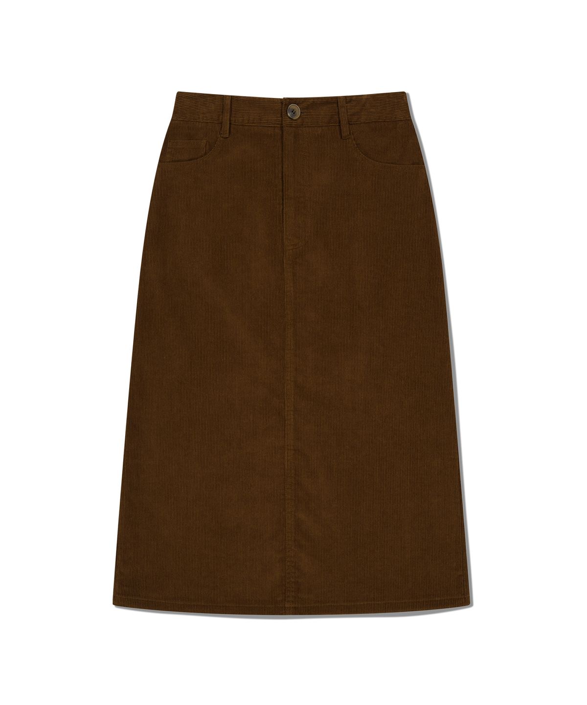 마리떼 프랑소와 저버(MARITHÉ + FRANҪOIS GIRBAUD) W CLASSIC CORDUROY MIDI SKIRT brown