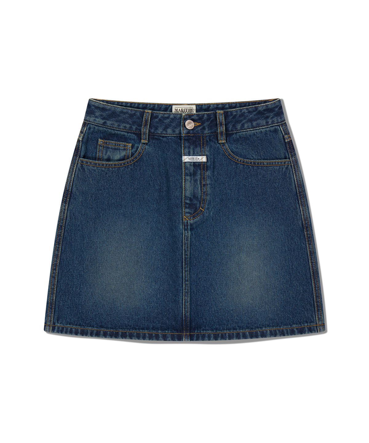 마리떼 프랑소와 저버(MARITHÉ + FRANҪOIS GIRBAUD) W DENIM MINI SKIRT dark blue