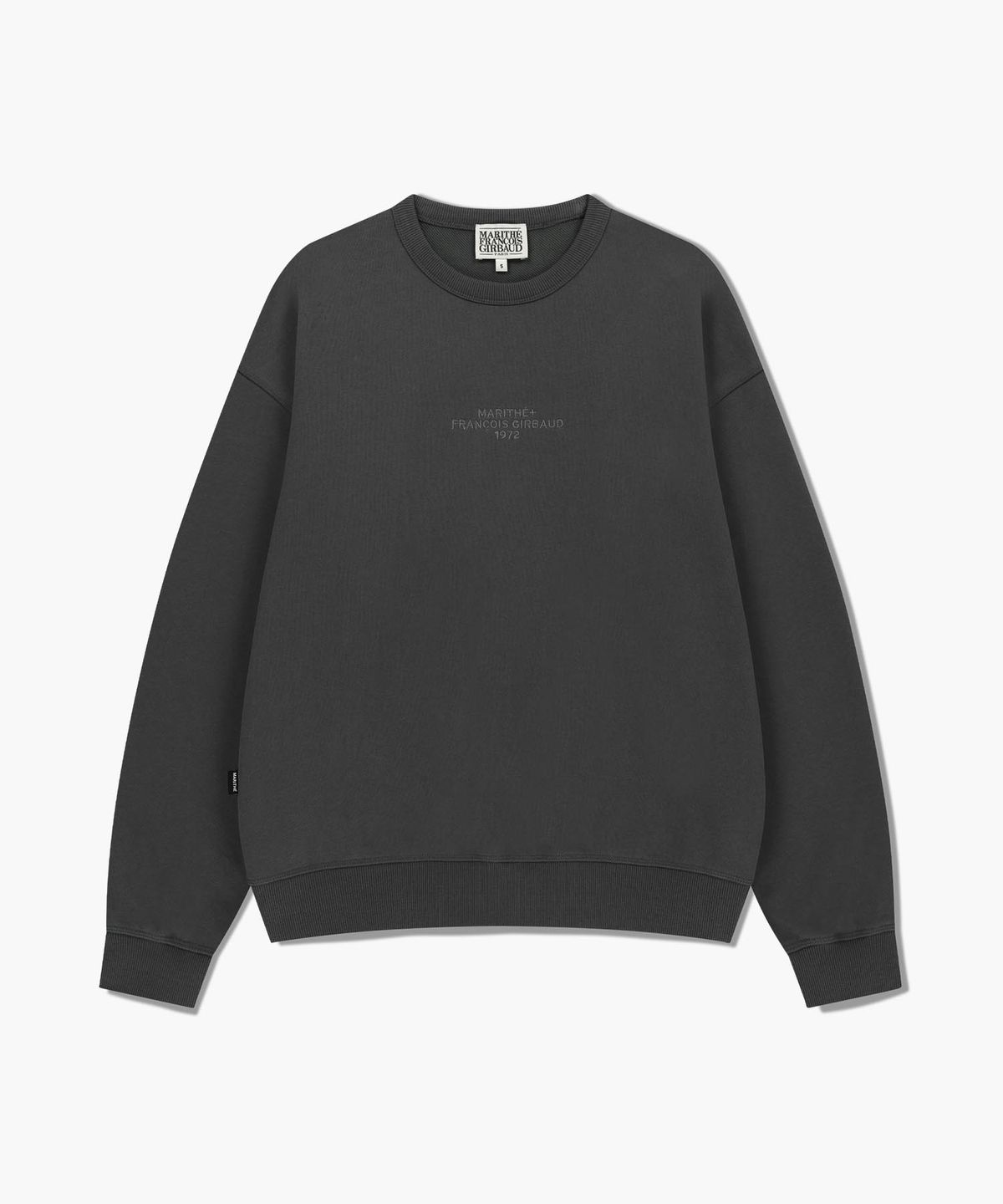 마리떼 프랑소와 저버(MARITHÉ + FRANҪOIS GIRBAUD) LETTERING LOGO OVER FIT SWEATSHIRT charcoal
