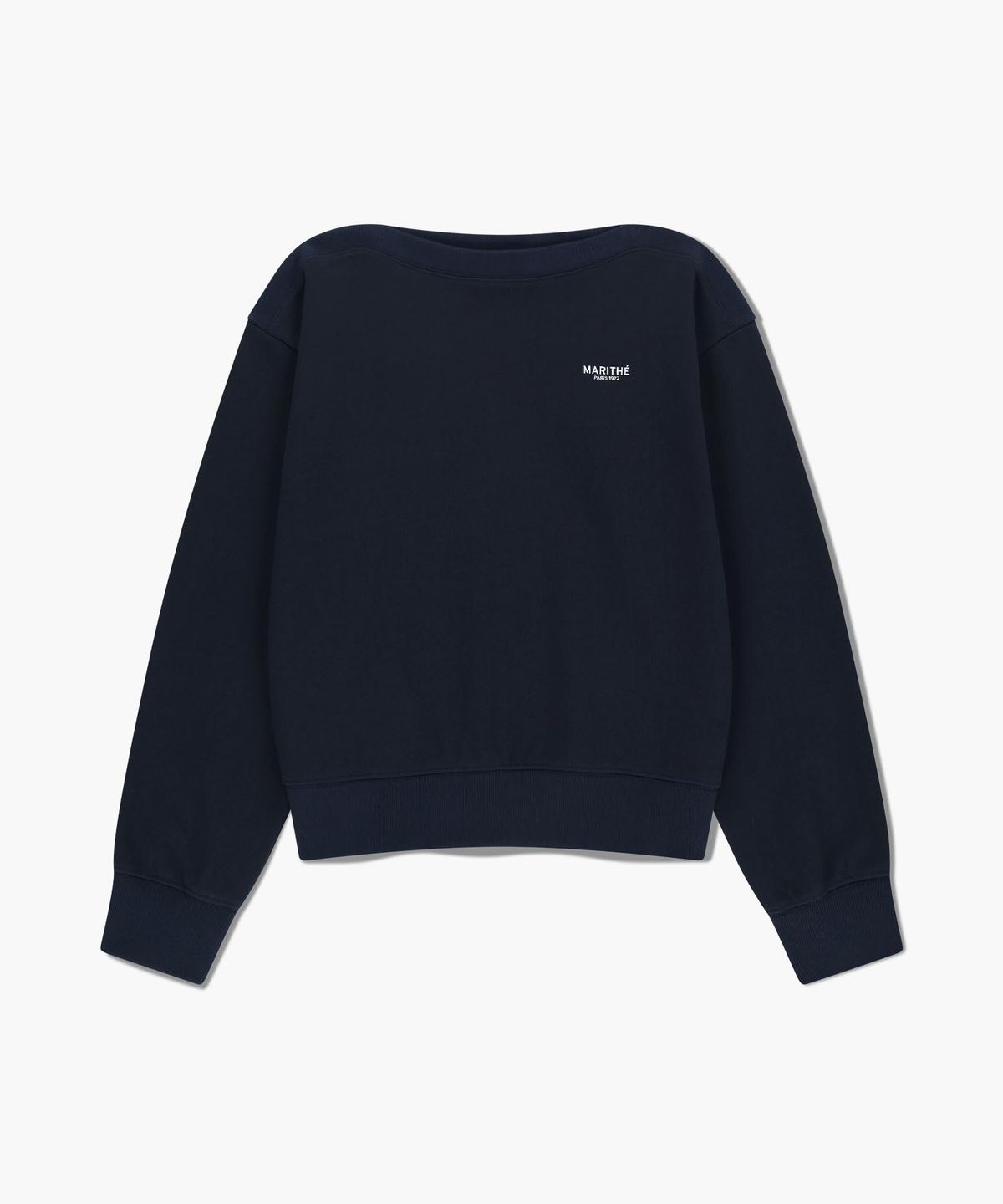 마리떼 프랑소와 저버(MARITHÉ + FRANҪOIS GIRBAUD) W BOAT NECK OVERSIZED SWEATSHIRT navy