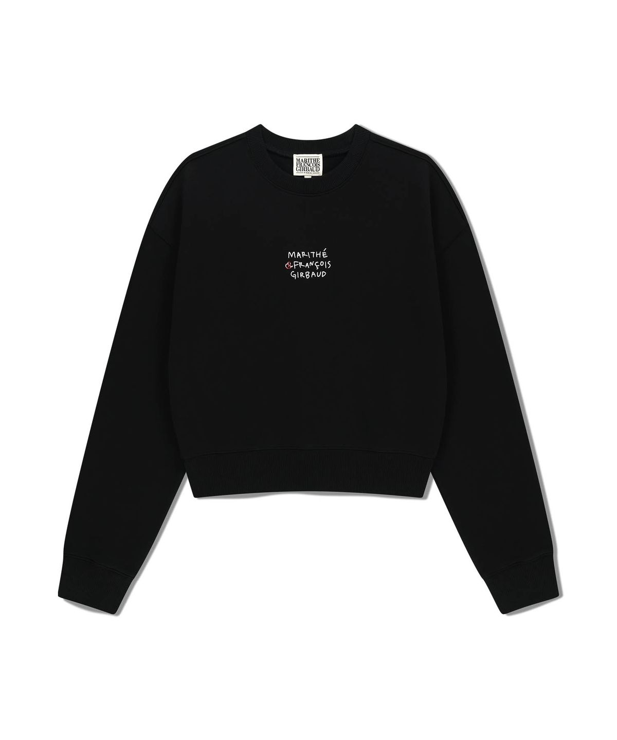 마리떼 프랑소와 저버(MARITHÉ + FRANҪOIS GIRBAUD) W MARITHE LOVE GRAPHIC CROP SWEATSHIRT black