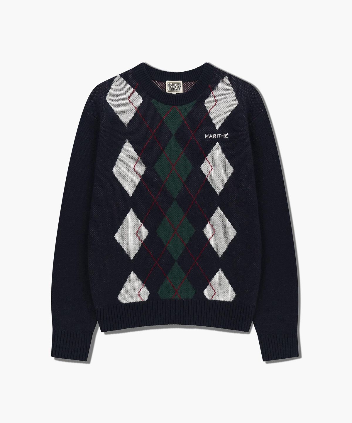 마리떼 프랑소와 저버(MARITHÉ + FRANҪOIS GIRBAUD) ARGYLE JQD KNIT PULLOVER navy