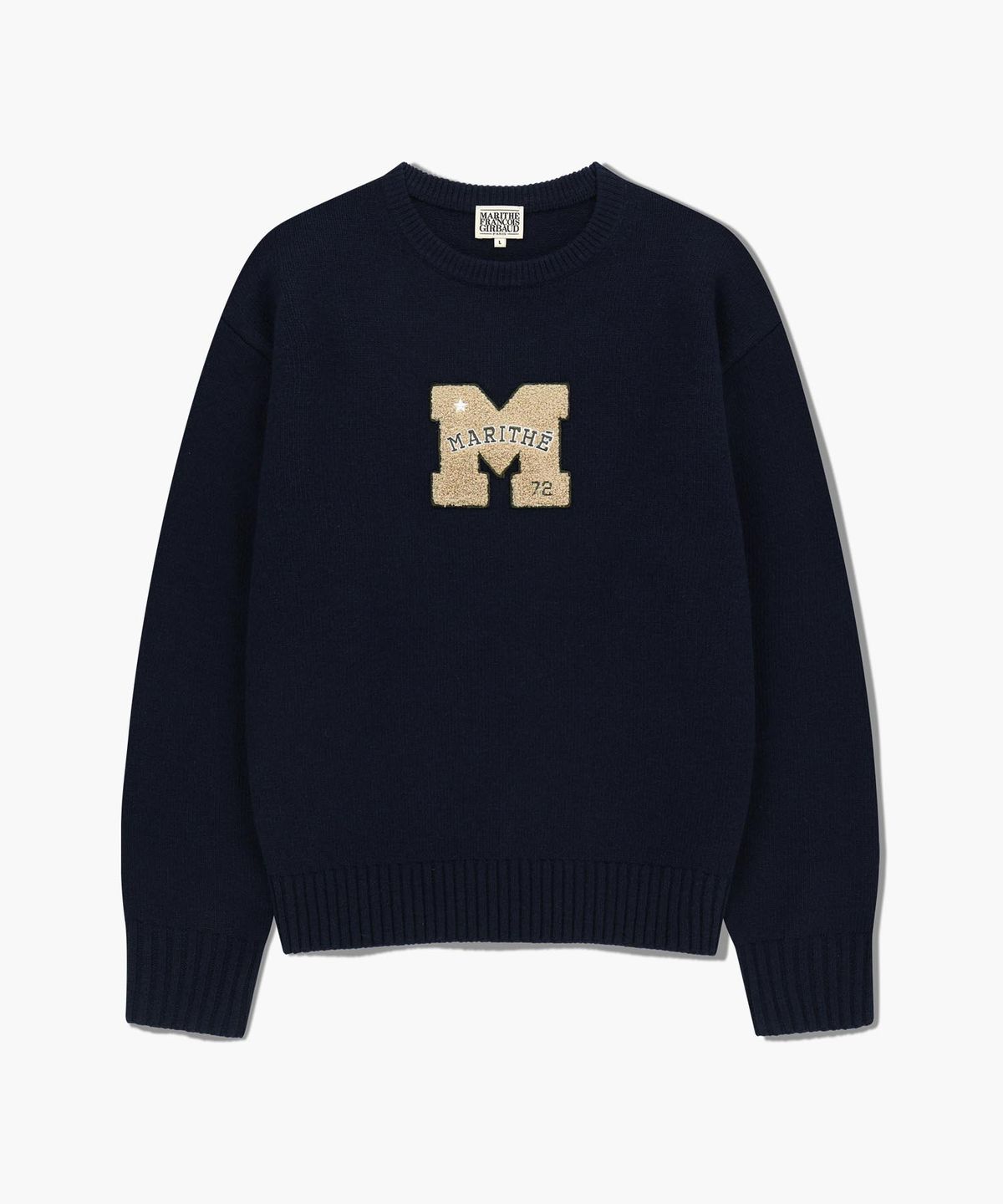 마리떼 프랑소와 저버(MARITHÉ + FRANҪOIS GIRBAUD) M APPLIQUE KNIT PULLOVER navy