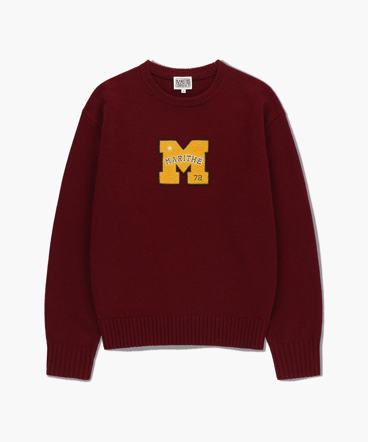 마리떼 프랑소와 저버(MARITHÉ + FRANҪOIS GIRBAUD) M APPLIQUE KNIT PULLOVER burgundy