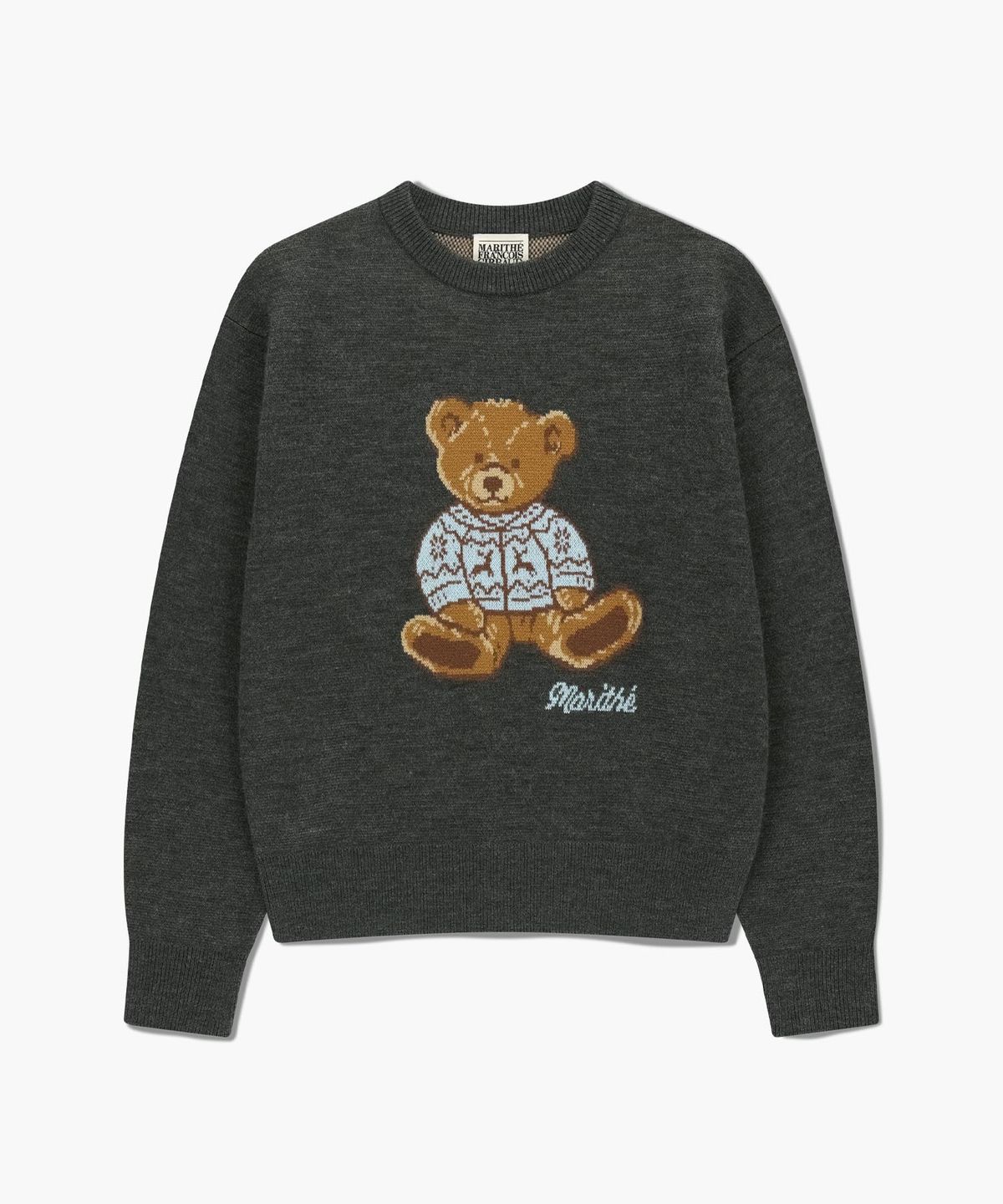 마리떼 프랑소와 저버(MARITHÉ + FRANҪOIS GIRBAUD) DOODLE BEAR KNIT PULLOVER charcoal