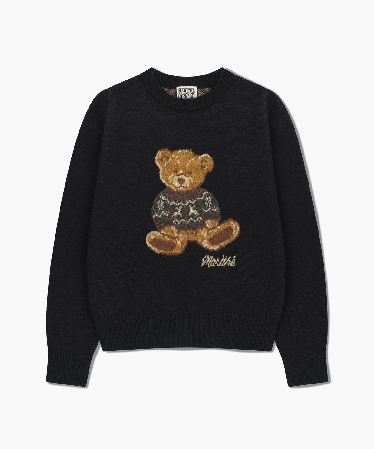 마리떼 프랑소와 저버(MARITHÉ + FRANҪOIS GIRBAUD) DOODLE BEAR KNIT PULLOVER navy