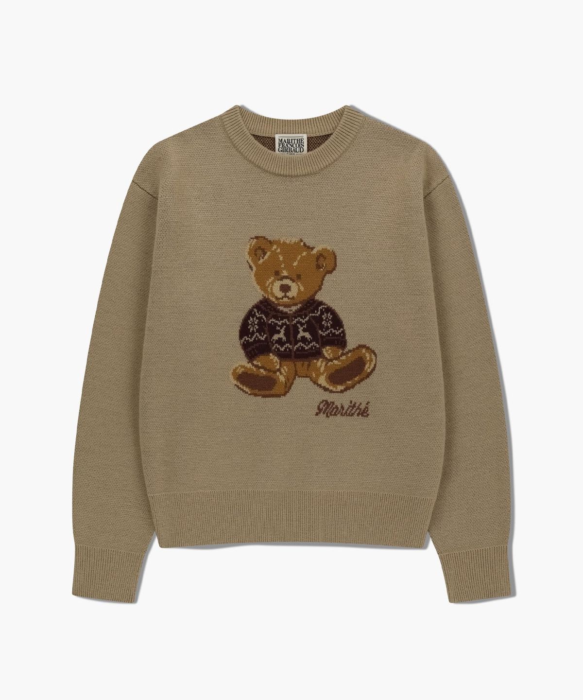 마리떼 프랑소와 저버(MARITHÉ + FRANҪOIS GIRBAUD) DOODLE BEAR KNIT PULLOVER beige