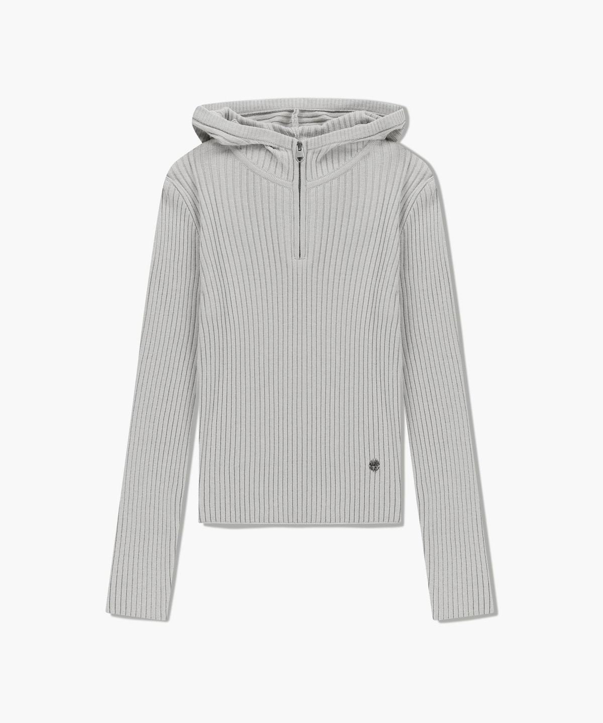 마리떼 프랑소와 저버(MARITHÉ + FRANҪOIS GIRBAUD) W BALACLAVA HOODIE SLIM KNIT light gray