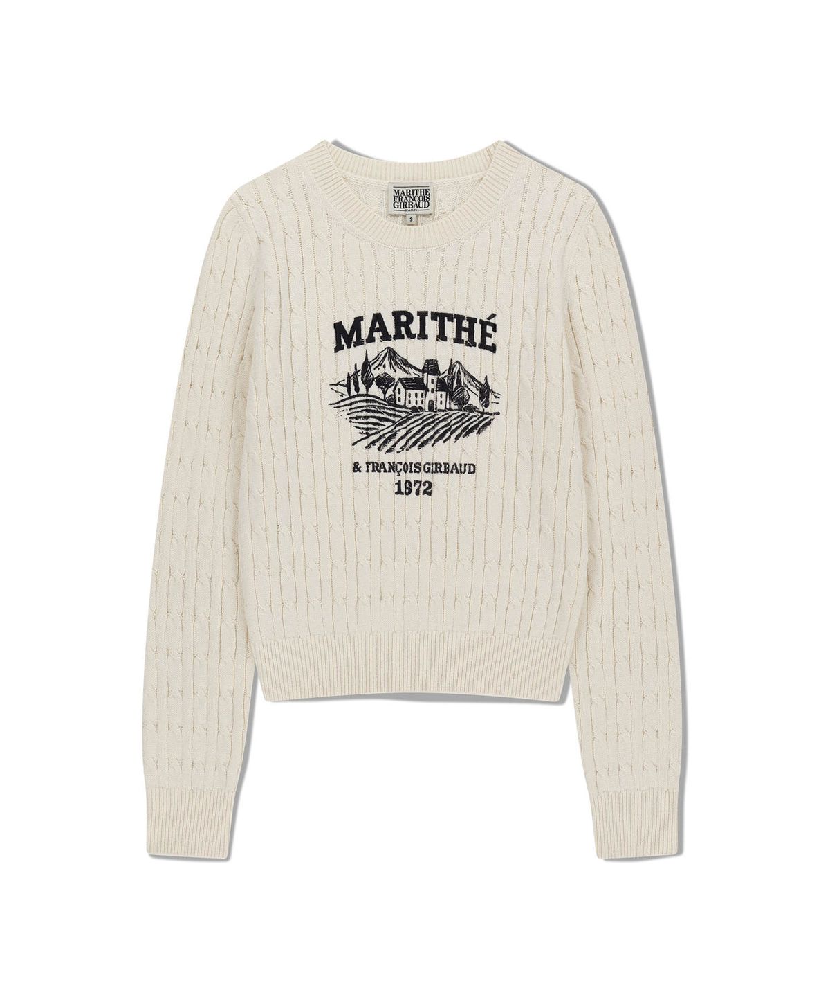 마리떼 프랑소와 저버(MARITHÉ + FRANҪOIS GIRBAUD) W VINEYARD CABLE KNIT PULLOVER ivory