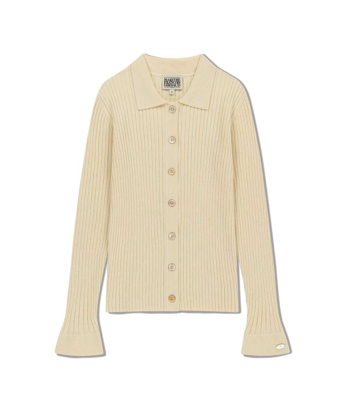 마리떼 프랑소와 저버(MARITHÉ + FRANҪOIS GIRBAUD) W SLIM FIT COLLAR CARDIGAN cream