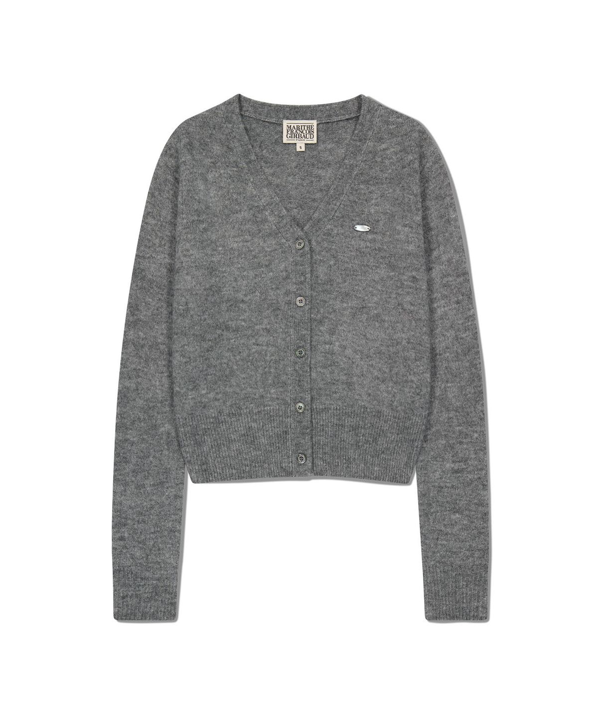 마리떼 프랑소와 저버(MARITHÉ + FRANҪOIS GIRBAUD) W V-NECK CROP CARDIGAN heather gray