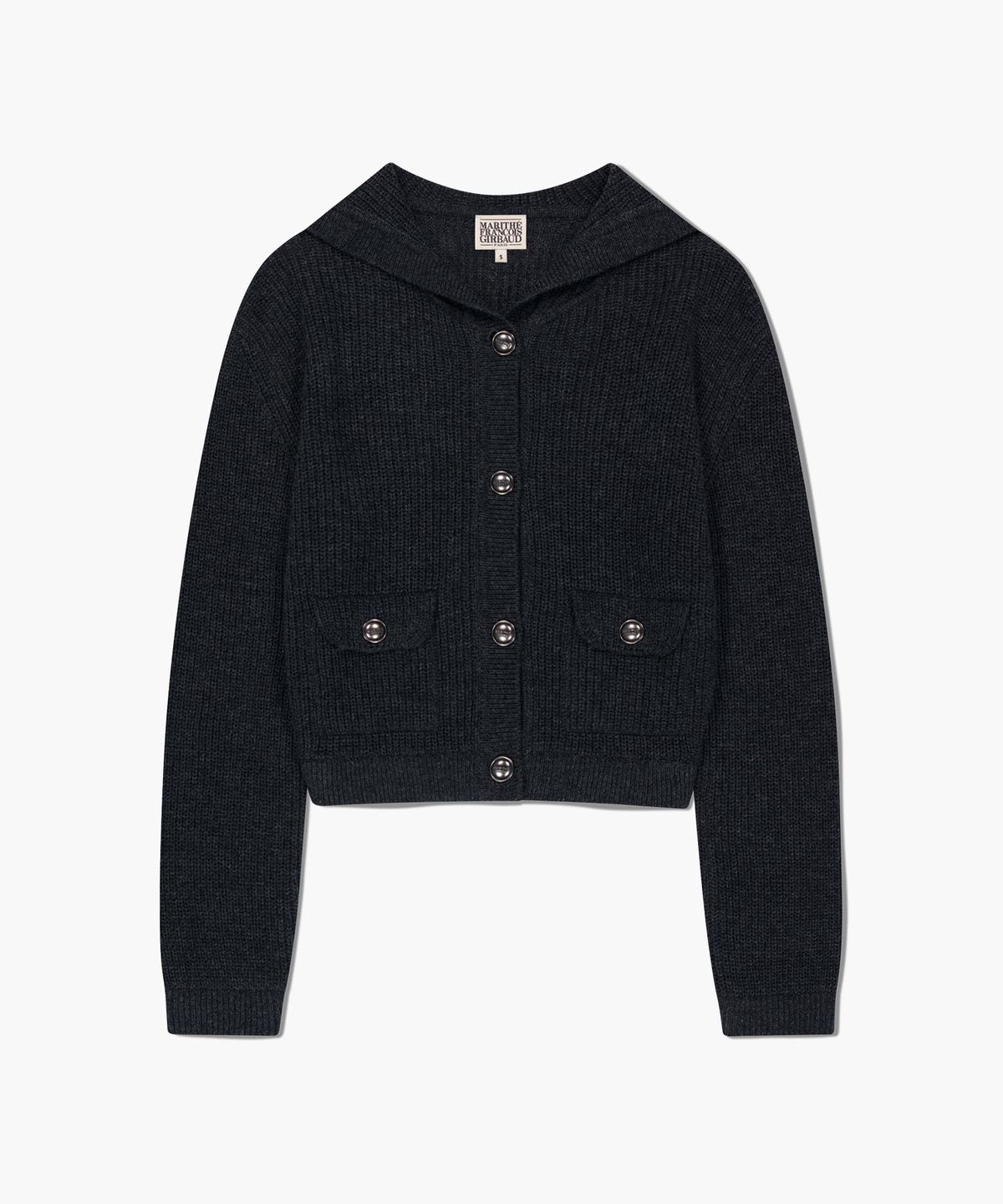 마리떼 프랑소와 저버(MARITHÉ + FRANҪOIS GIRBAUD) W SAILOR RIB KNIT CARDIGAN dark heather gray