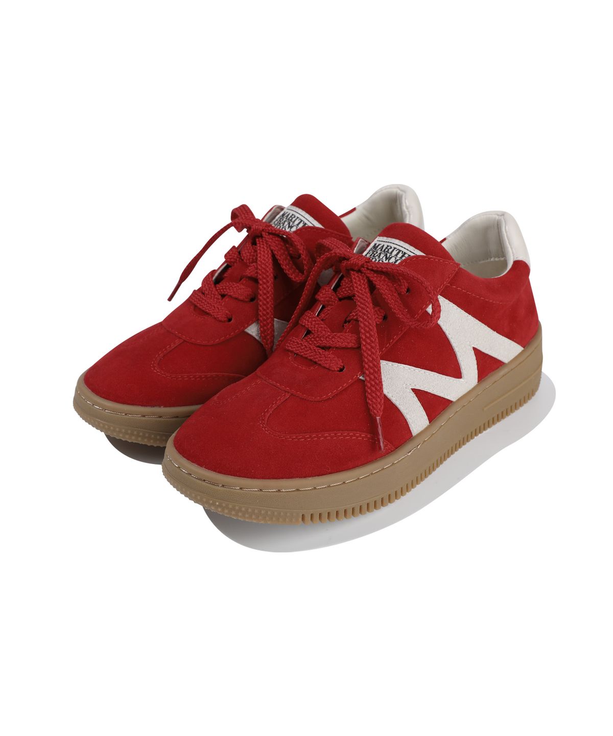 마리떼 키즈(MARITHÉ KIDS) KIDS M LOGO SUEDE SNEAKERS red