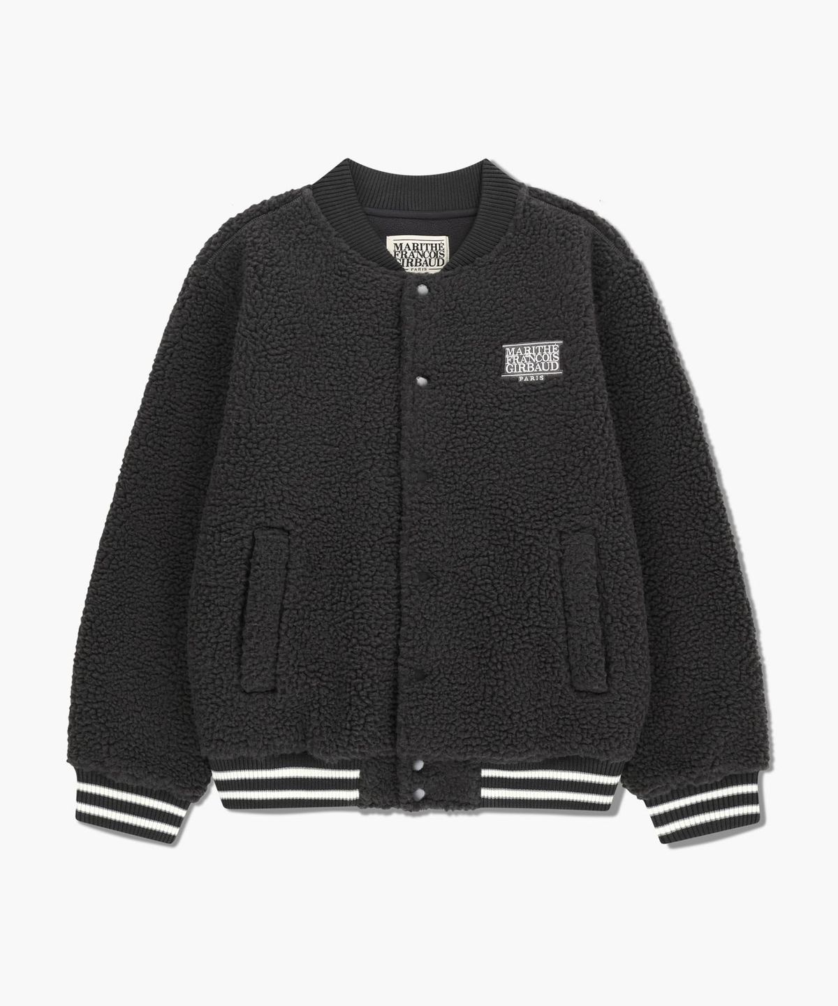 마리떼 프랑소와 저버(MARITHÉ + FRANҪOIS GIRBAUD) FLEECE VARSITY JACKET charcoal
