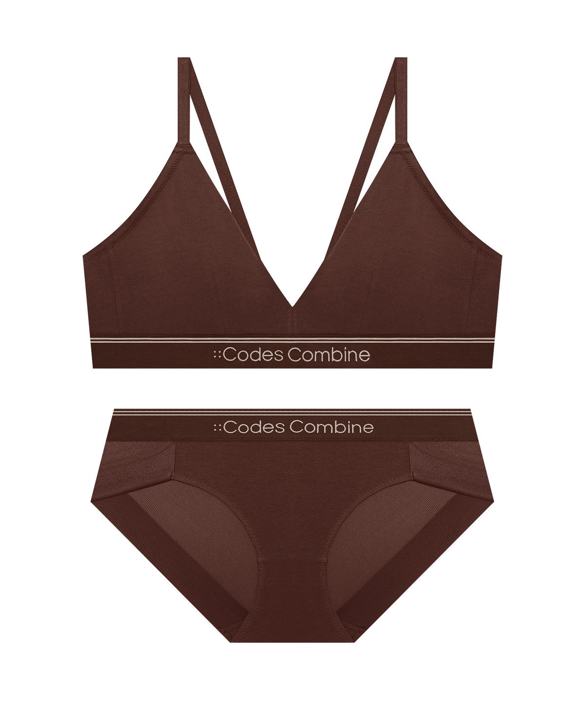 코데즈컴바인 이너웨어(CODES COMBINE INNERWEAR) 코튼 트라이앵글 브라렛 팬티 세트 - 4Colors