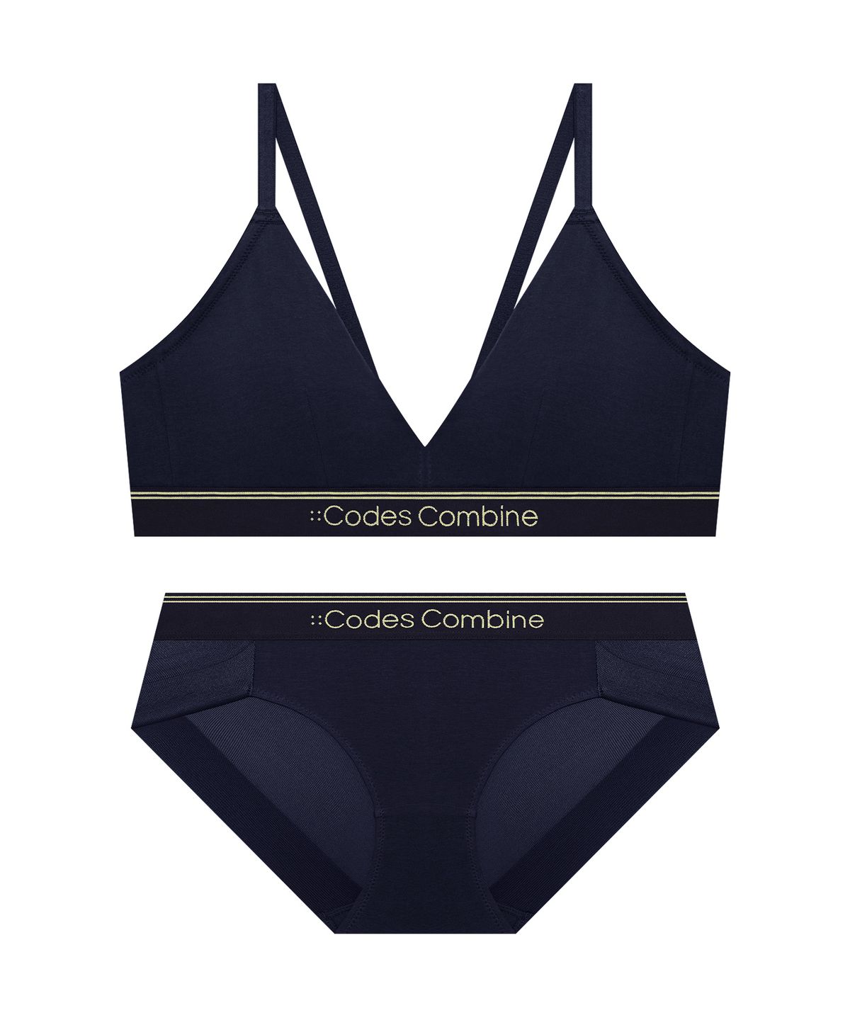 코데즈컴바인 이너웨어(CODES COMBINE INNERWEAR) 코튼 트라이앵글 브라렛 팬티 세트 - 4Colors