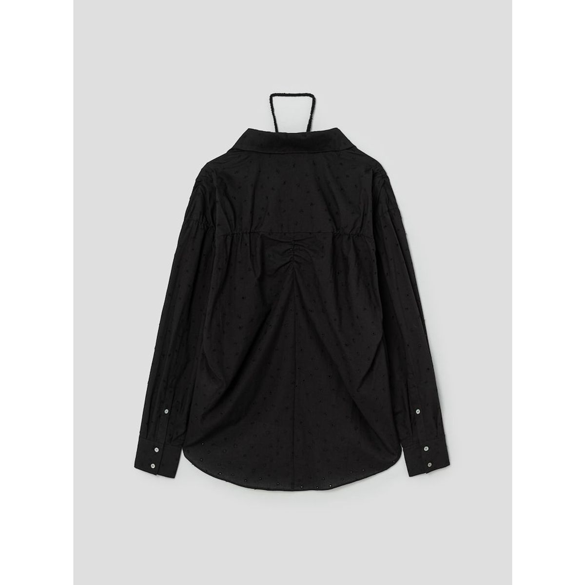 앙개(ANGGAE) Punching Oversized Shirt  Black
