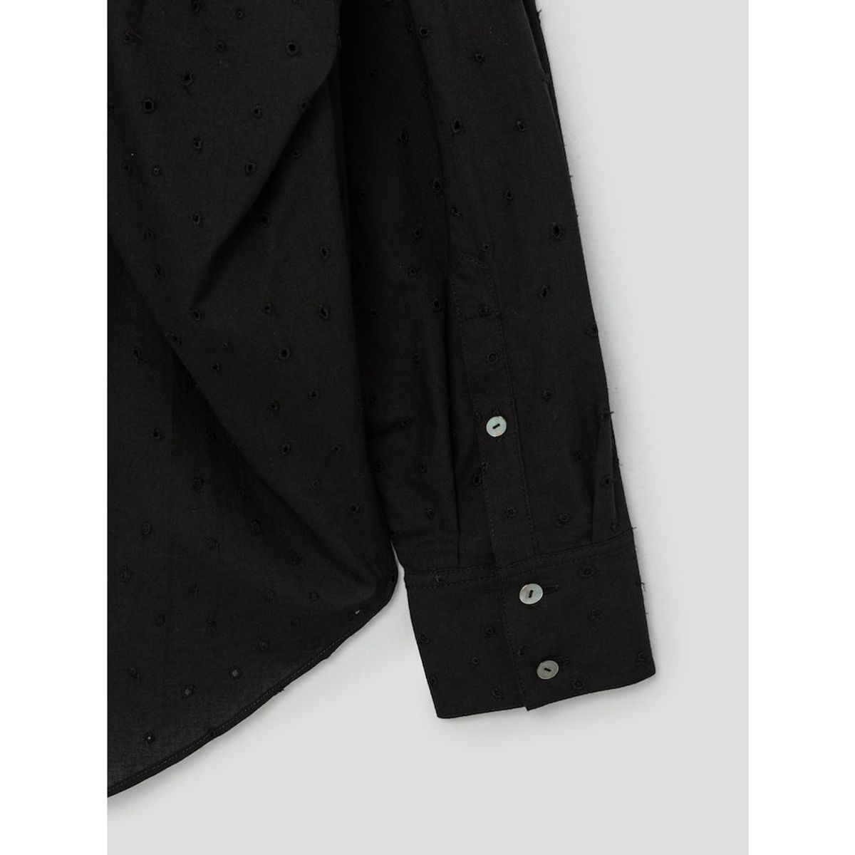 앙개(ANGGAE) Punching Oversized Shirt  Black