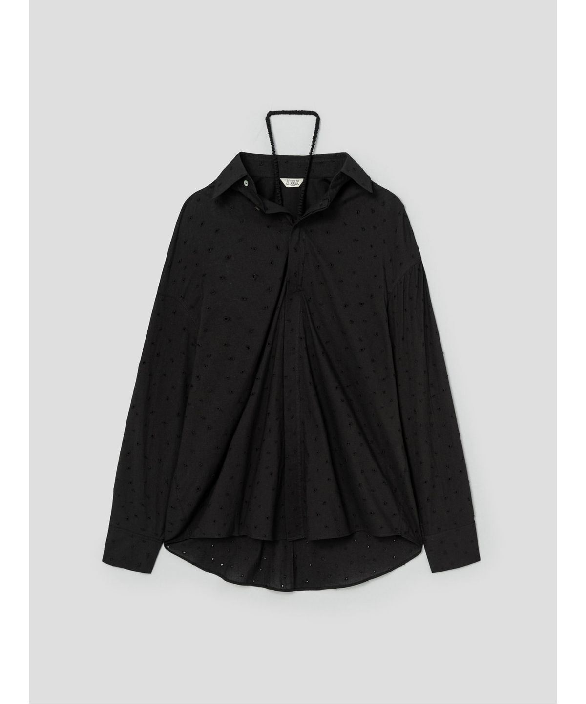 앙개(ANGGAE) Punching Oversized Shirt  Black