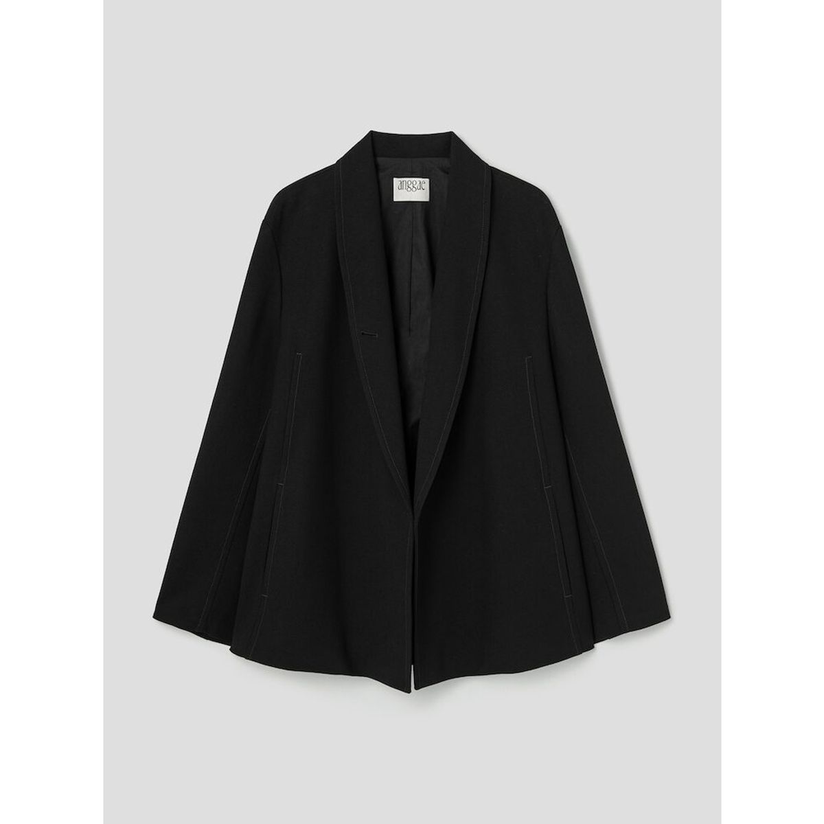 앙개(ANGGAE) Shawl Tailered Jacket  Black