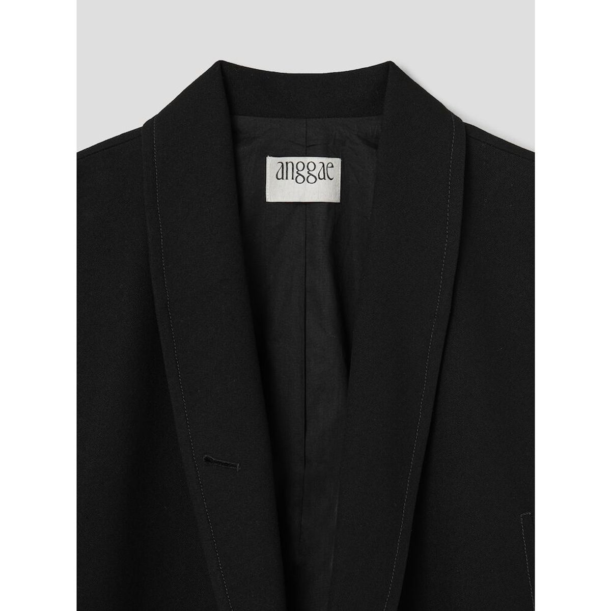 앙개(ANGGAE) Shawl Tailered Jacket  Black