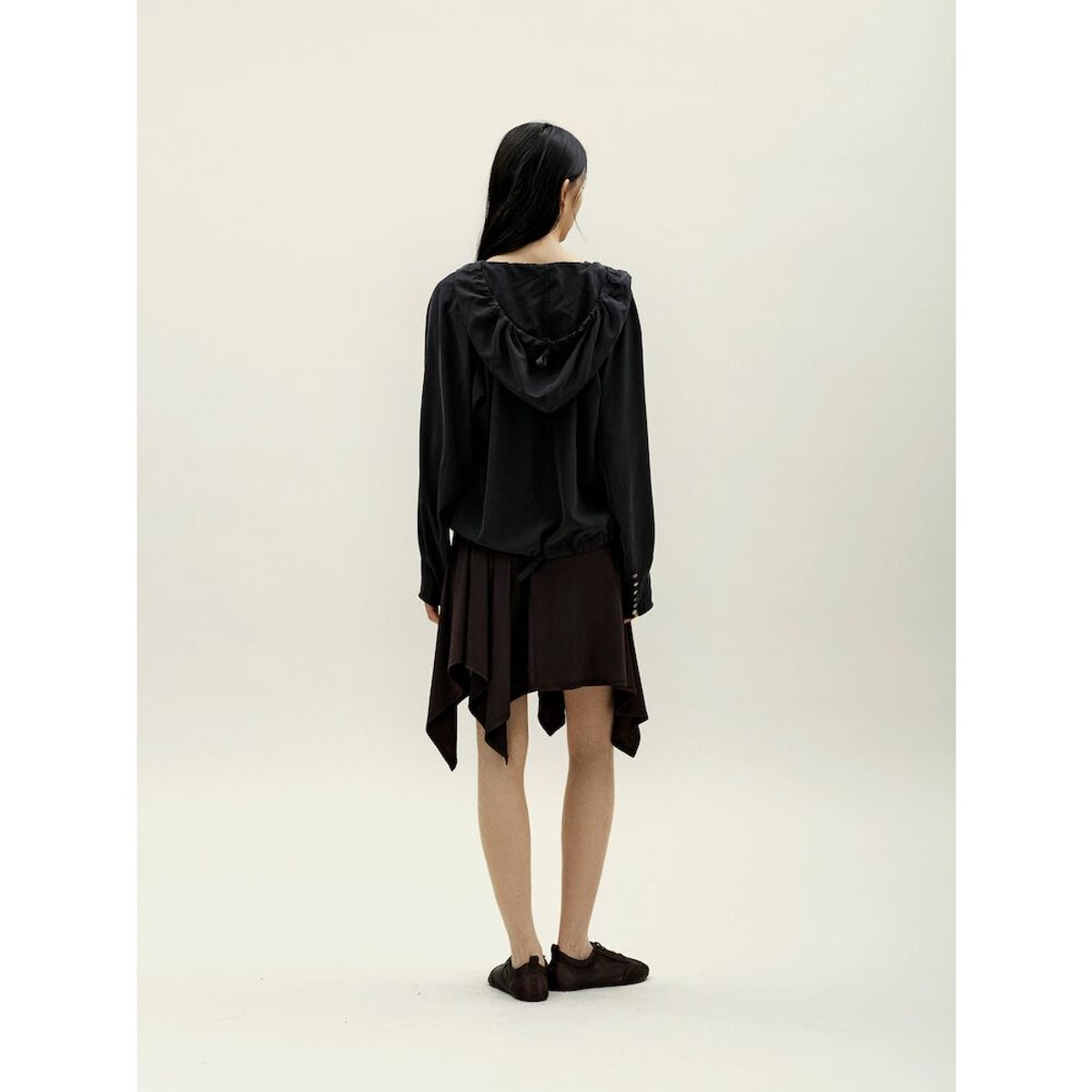 앙개(ANGGAE) Washed Hooded ButtonUp Shirt  Ash