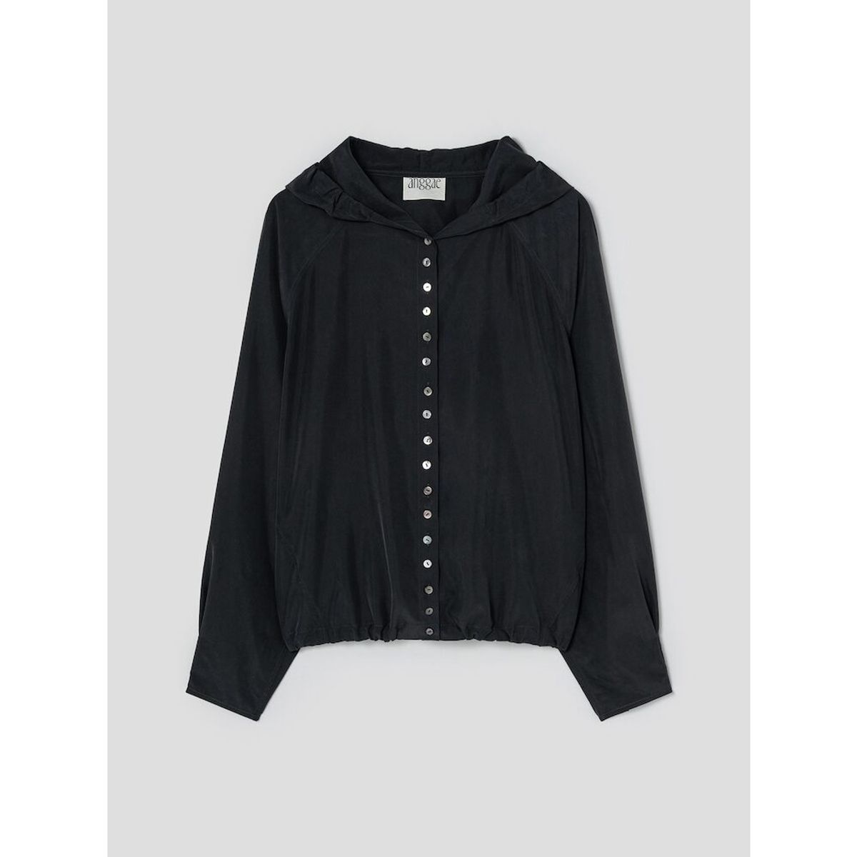 앙개(ANGGAE) Washed Hooded ButtonUp Shirt  Ash