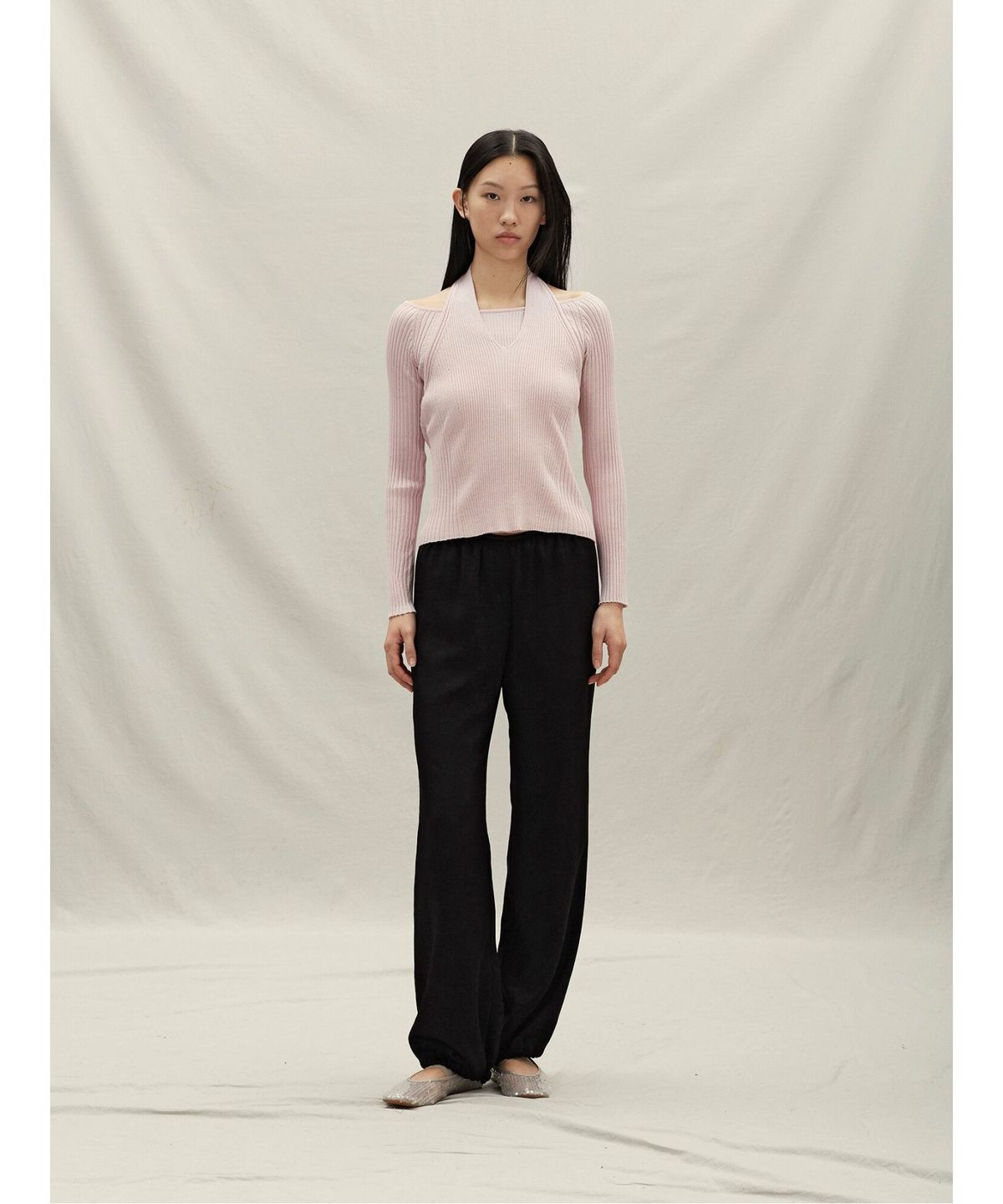 앙개(ANGGAE) Velvet Satin Dancer Pants  Black