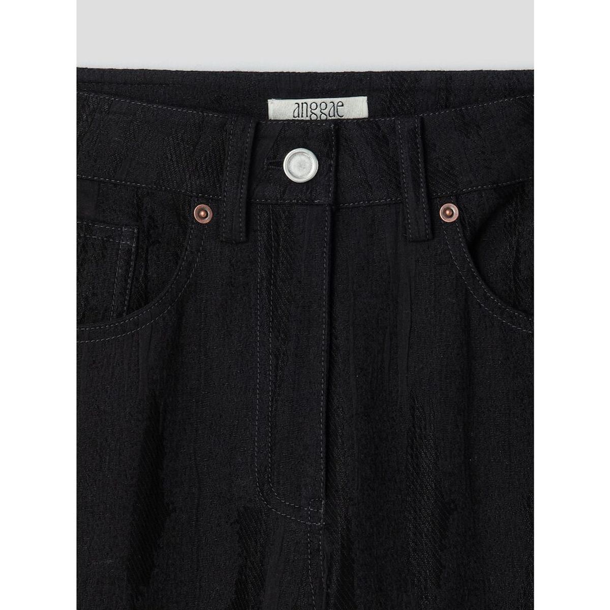 앙개(ANGGAE) Jacquard Wide Pants  Navy