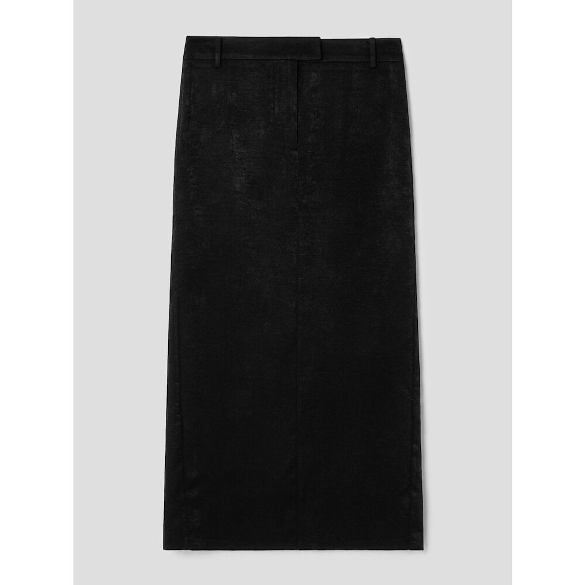 앙개(ANGGAE) Velvet Satin Long Skirt  Black