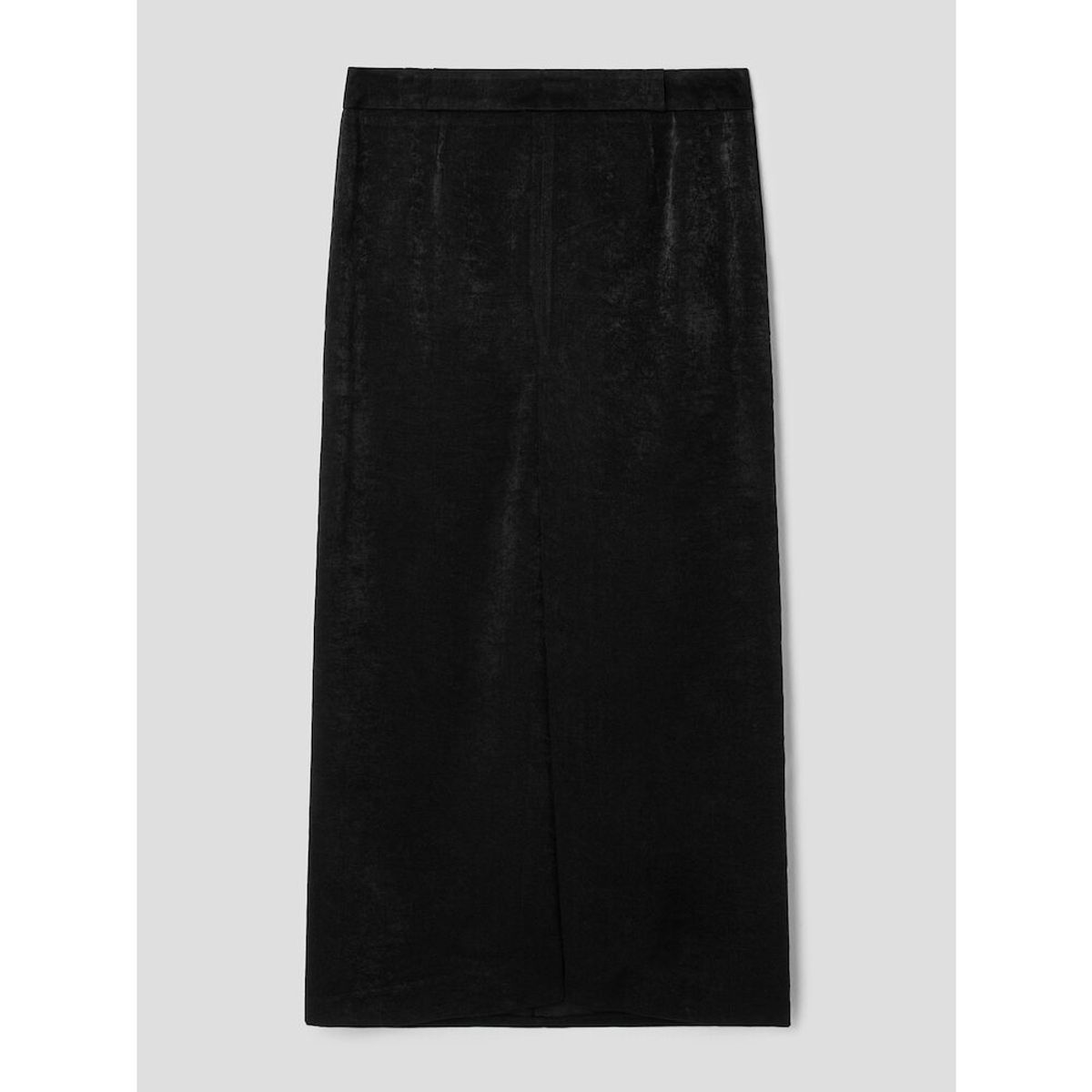앙개(ANGGAE) Velvet Satin Long Skirt  Black