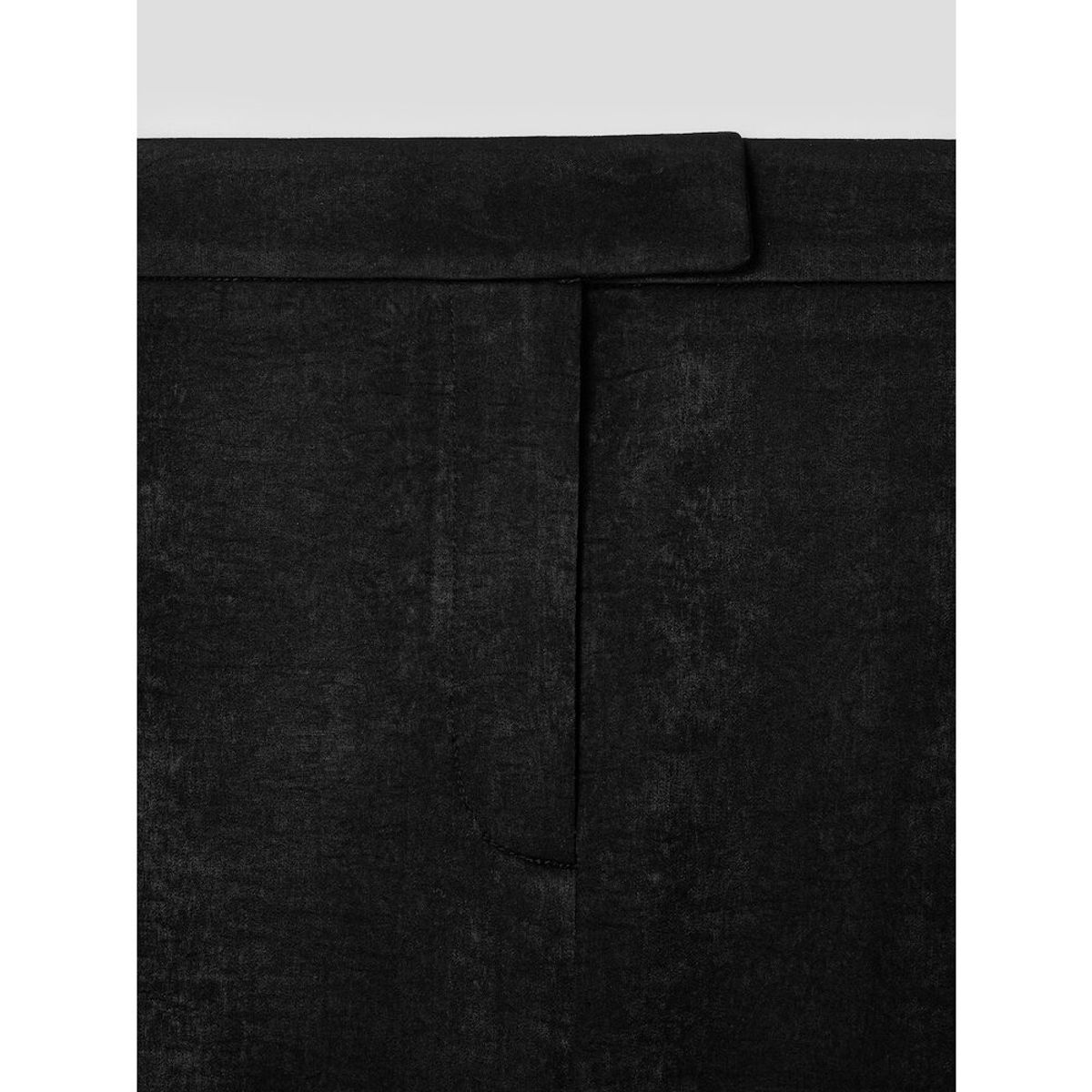 앙개(ANGGAE) Velvet Satin Long Skirt  Black