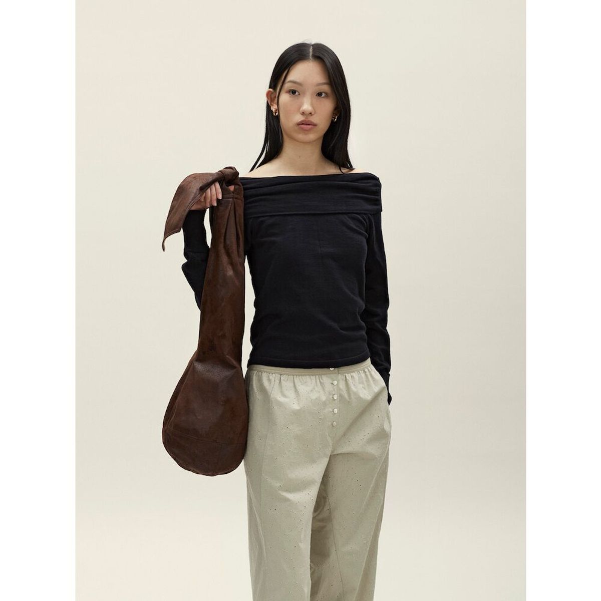 앙개(ANGGAE) Tied Cocoon Sac  Brown