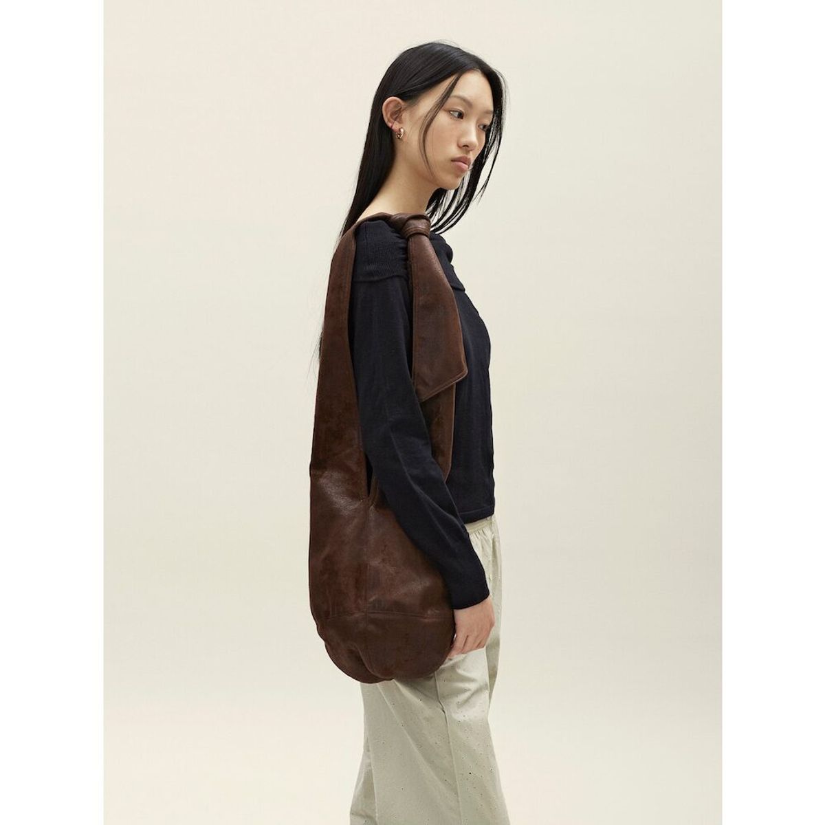 앙개(ANGGAE) Tied Cocoon Sac  Brown
