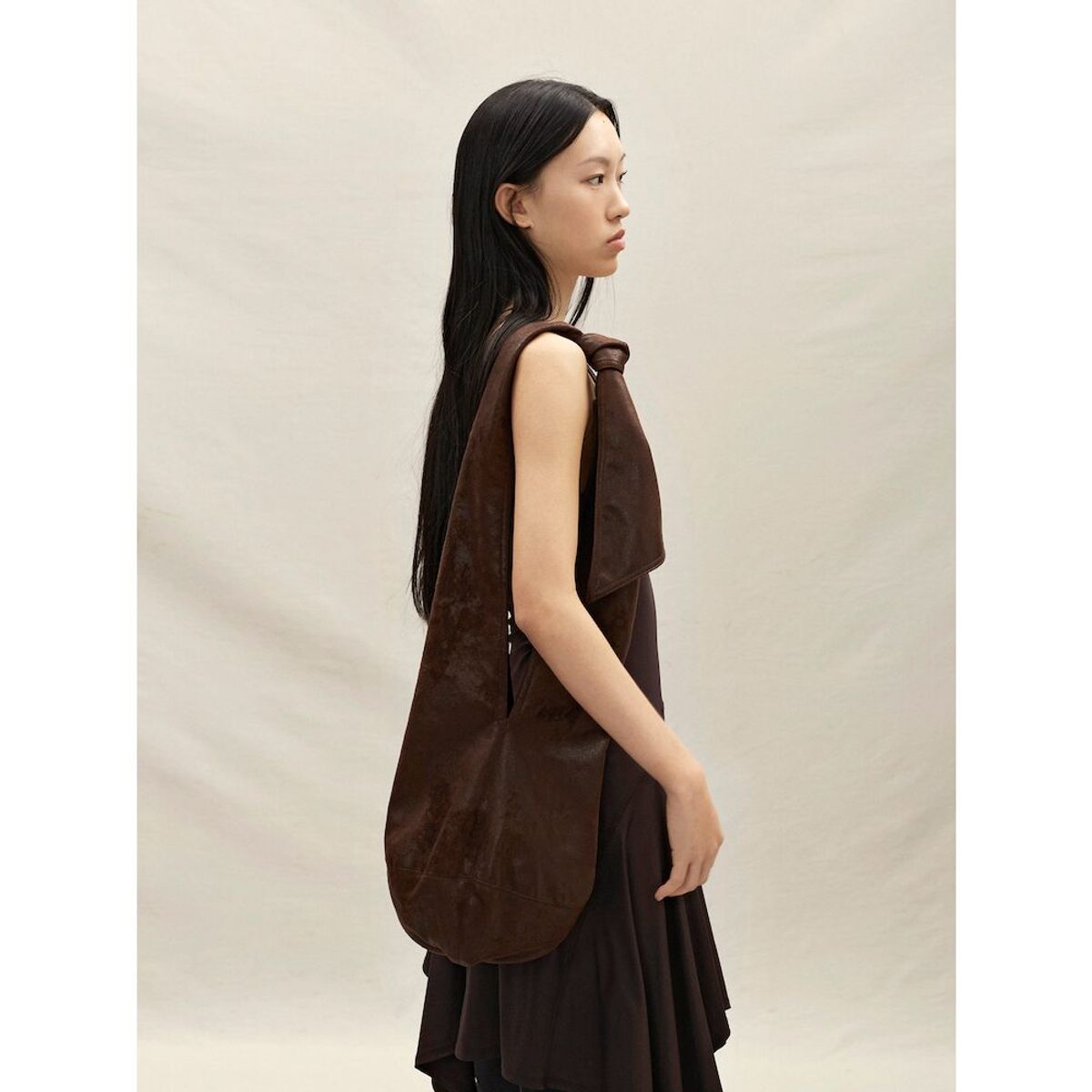 앙개(ANGGAE) Tied Cocoon Sac  Brown