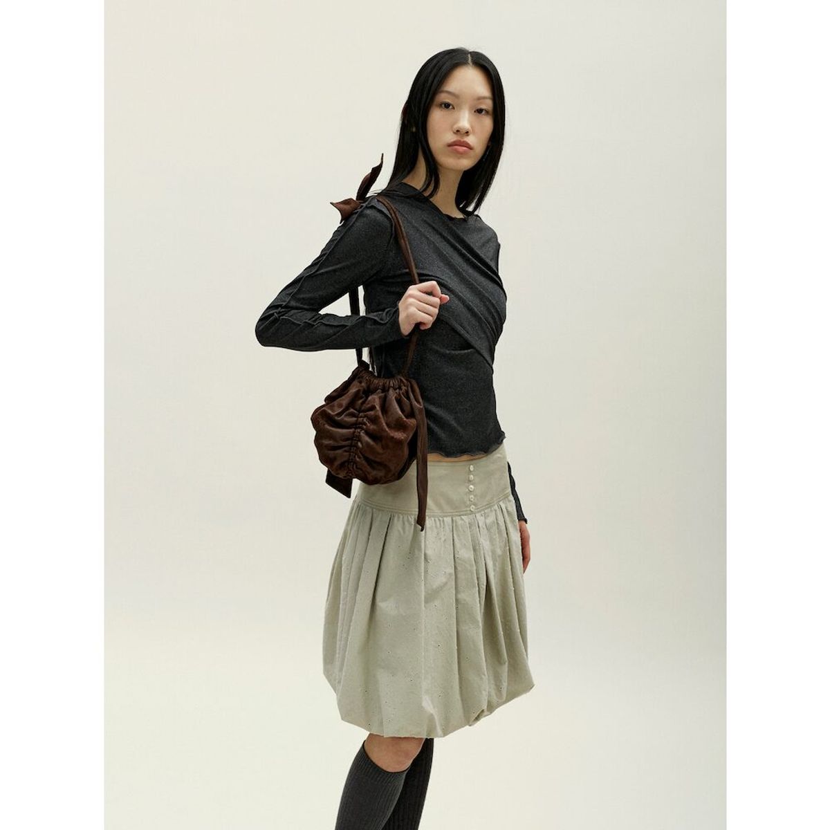 앙개(ANGGAE) Mini Ball Bag  Brown