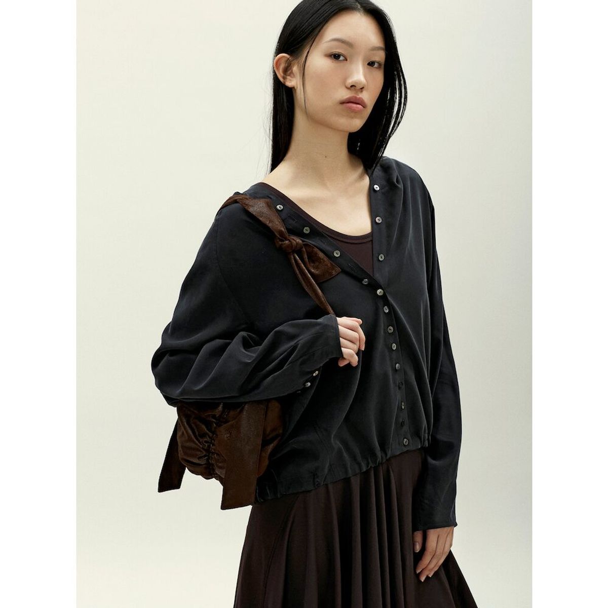 앙개(ANGGAE) Mini Ball Bag  Brown