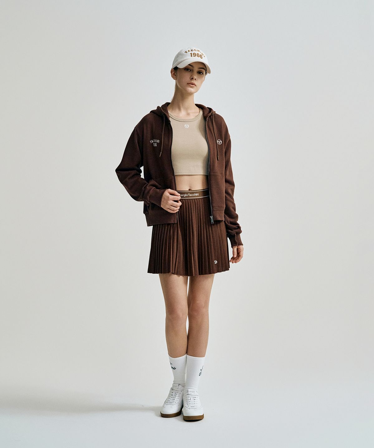 세르지오 타키니(SERGIO TACCHINI) W 프렌치 테리 후드집업 (D.Brown)
