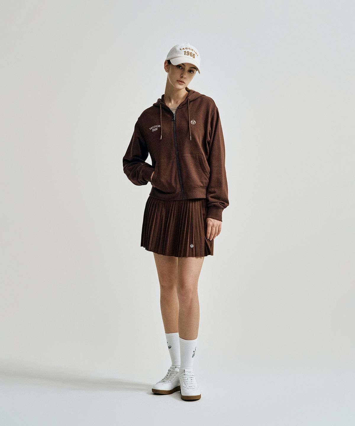 세르지오 타키니(SERGIO TACCHINI) W 프렌치 테리 후드집업 (D.Brown)